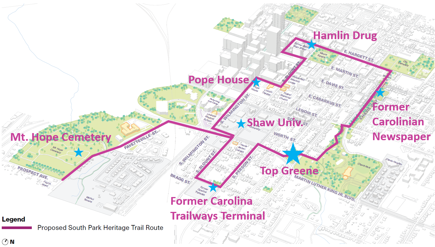 South Park Heritage Trail Route Map